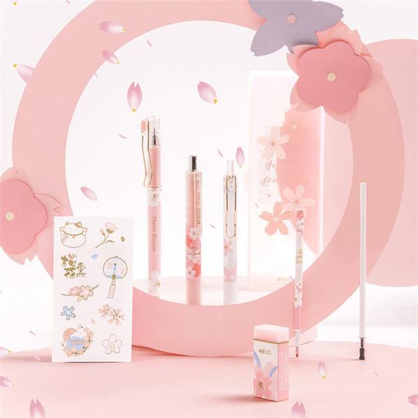 gel pens 8pcs/set cute sakura 0.5mm mechanical pencil with refills kawaii stickers gift pen box for girls school stationery
gel pens 8pcs/set cute sakura 0.5mm mechanical pencil with refills kawaii stickers gift pen box for girls school stationery