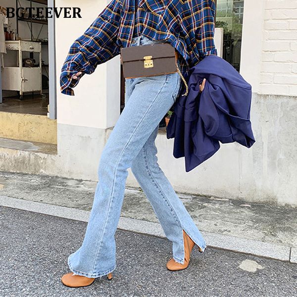bgteever fashion women denim jeans high-waist flare jeans for women side split jeans vintage female long denim pant capris 2021, Blue
bgteever fashion women denim jeans high-waist flare jeans for women side split jeans vintage female long denim pant capris 2021, Blue