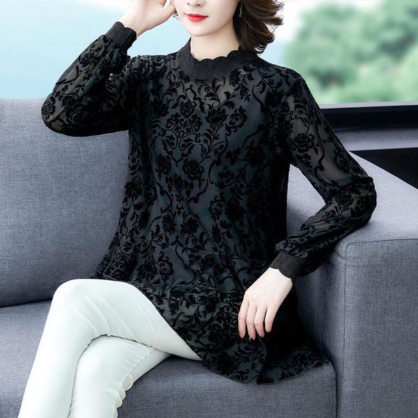 women's blouses & shirts 2021 spring summer women lace female casual long transparent sleeve stand collar plus 5xl feminine blusas, White
women's blouses & shirts 2021 spring summer women lace female casual long transparent sleeve stand collar plus 5xl feminine blusas, White