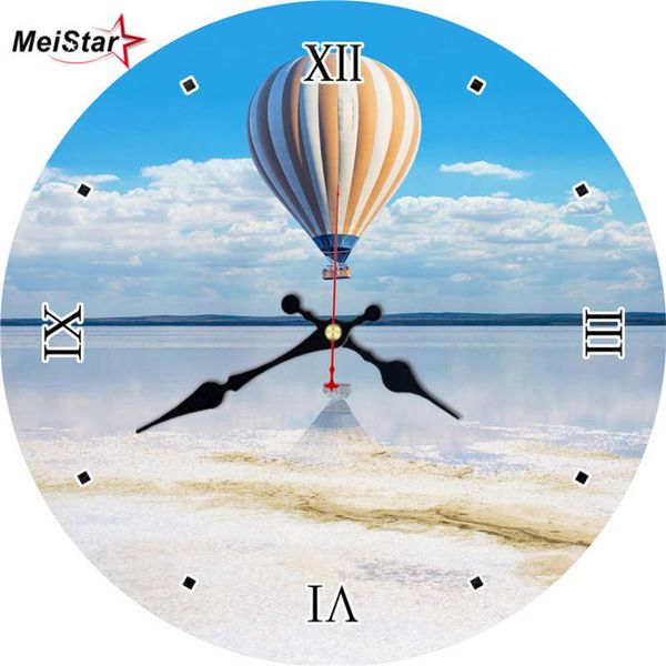 wall clocks air balloons round clock non ticking silent for home decor living room bedroom kitchen school office