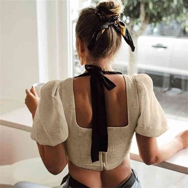 foridol backless crop women solid blouse shirt chic streetwear basic summer autumn vintage blouse and 210415, White
foridol backless crop women solid blouse shirt chic streetwear basic summer autumn vintage blouse and 210415, White