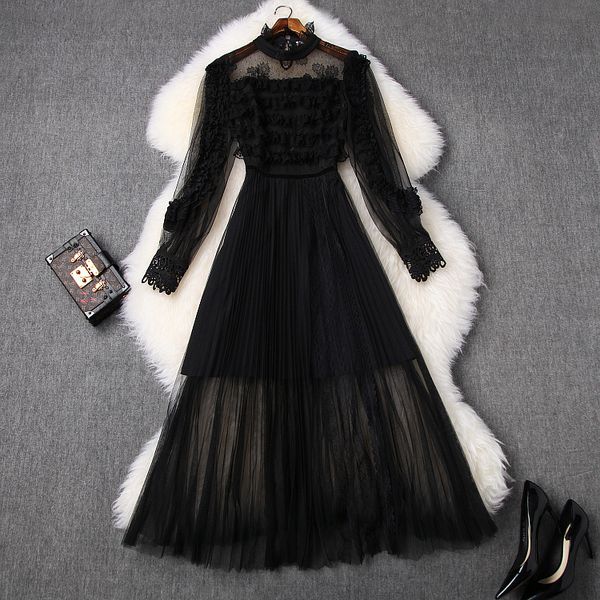 dresses european and american women's summer styles long lantern sleeve collar lace black fashionable dress 023r, Black;gray
dresses european and american women's summer styles long lantern sleeve collar lace black fashionable dress 023r, Black;gray
