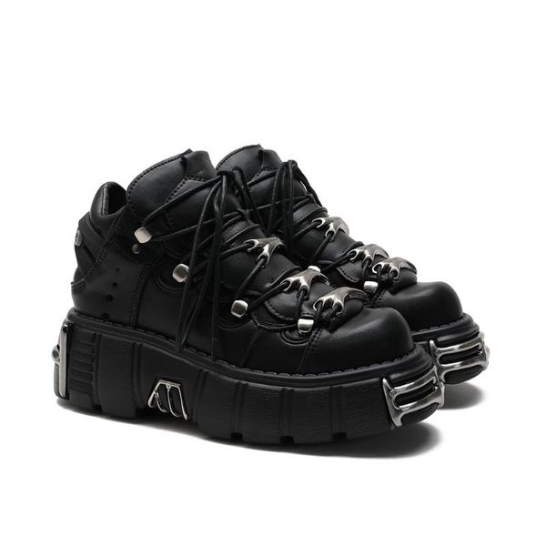 boots brand punk style women shoes lace-up heel height 6cm platform woman gothic ankle metal decor sneakers, Black
boots brand punk style women shoes lace-up heel height 6cm platform woman gothic ankle metal decor sneakers, Black