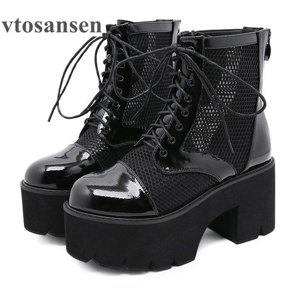boots shoes ladies gothic women platform high heels lace up blace mesh breathable patent leather ankle chunky, Black
boots shoes ladies gothic women platform high heels lace up blace mesh breathable patent leather ankle chunky, Black
