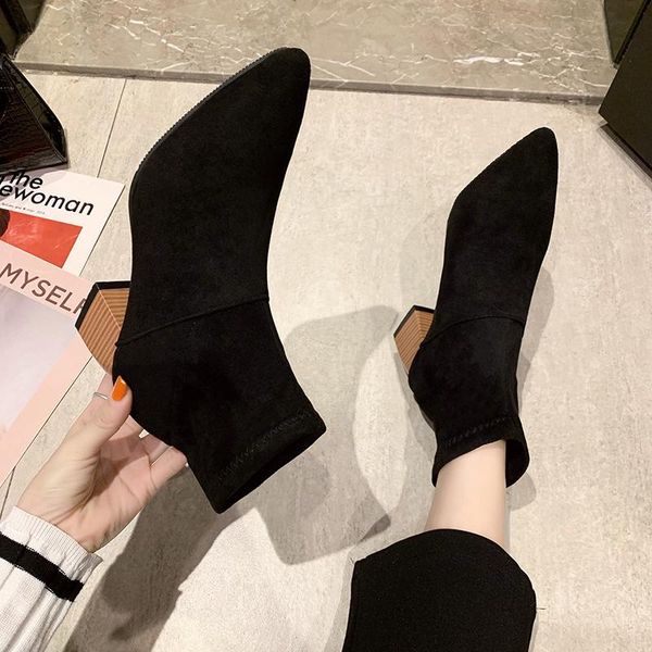 boots pointed toe short suede leather women flat platform slip on ankle ladies shoes fashion autumn winter, Black
boots pointed toe short suede leather women flat platform slip on ankle ladies shoes fashion autumn winter, Black