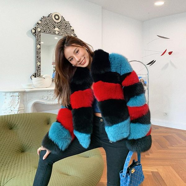 women's fur & faux real ladies jacket women natural coat winter warm long sleeve outwear, Black
women's fur & faux real ladies jacket women natural coat winter warm long sleeve outwear, Black