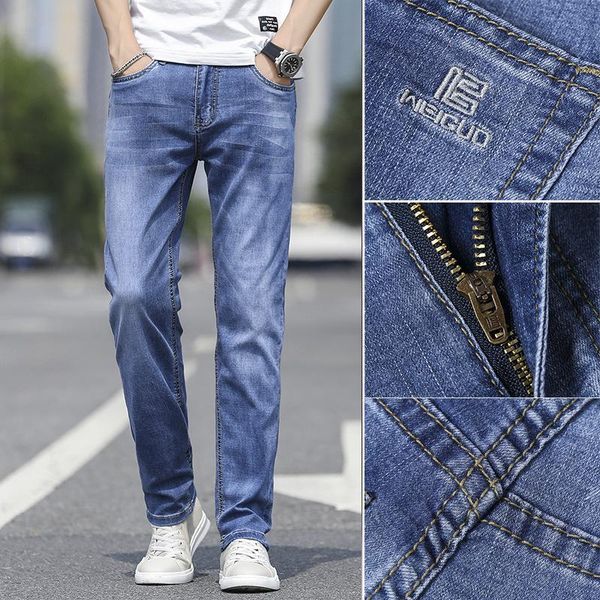 men's jeans 2021 arrivals spring straight fit men business casual stretch high waist male denim cowboy trouser, Blue
men's jeans 2021 arrivals spring straight fit men business casual stretch high waist male denim cowboy trouser, Blue