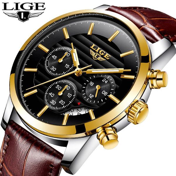 wristwatches relogio masculino lige fashion watch men sport military clock mens watches quartz waterproof leather gold, Slivery;brown
wristwatches relogio masculino lige fashion watch men sport military clock mens watches quartz waterproof leather gold, Slivery;brown
