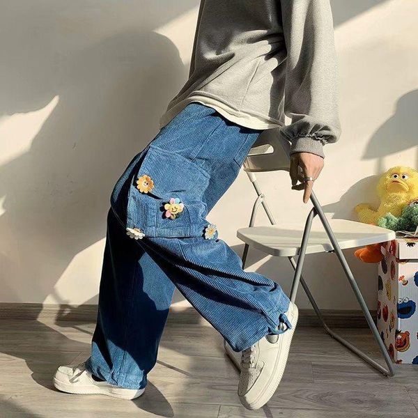 men's pants 2021 corduroy fabric baggy cargo casual pockets streetwear loose trousers yellow/blue color sweatpants size m-2xl, Black
men's pants 2021 corduroy fabric baggy cargo casual pockets streetwear loose trousers yellow/blue color sweatpants size m-2xl, Black