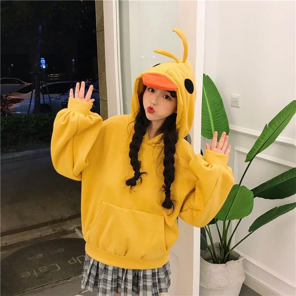 women's hoodies & sweatshirts autumn and winter 2021 japanese soft girl lovely lantern sleeve kangaroo pocket loose little yellow duck, Black
women's hoodies & sweatshirts autumn and winter 2021 japanese soft girl lovely lantern sleeve kangaroo pocket loose little yellow duck, Black