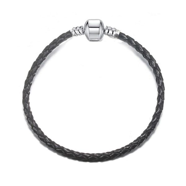 link, chain diy classical leather silver plated bracelets for women strand bangles luxury charm jewelrys gifts, Black
link, chain diy classical leather silver plated bracelets for women strand bangles luxury charm jewelrys gifts, Black