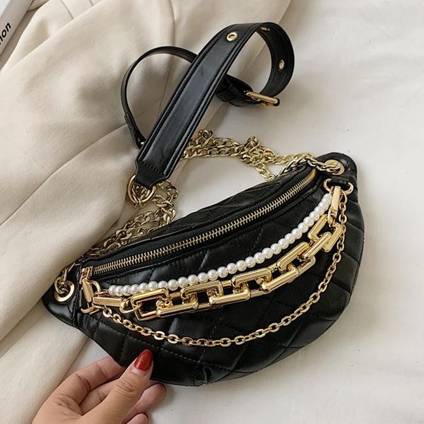 women pearl chain luxury chest bag comfortable pu leather crossbody ladies fashion hobos belt waist bags
women pearl chain luxury chest bag comfortable pu leather crossbody ladies fashion hobos belt waist bags