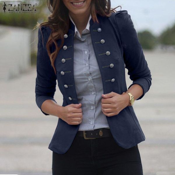 women's suits & blazers 2022 autumn elegant blazer women casual long sleeve button coats vintage office work jackets stylish slim blo, White;black
women's suits & blazers 2022 autumn elegant blazer women casual long sleeve button coats vintage office work jackets stylish slim blo, White;black