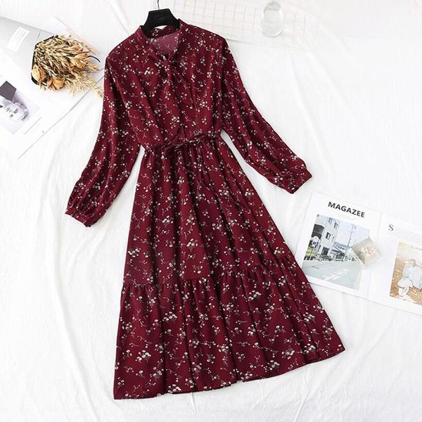 casual dresses spring vintage printed dress women long sleeve bow chiffon high waist floral a-line female vestidos, Black;gray
casual dresses spring vintage printed dress women long sleeve bow chiffon high waist floral a-line female vestidos, Black;gray