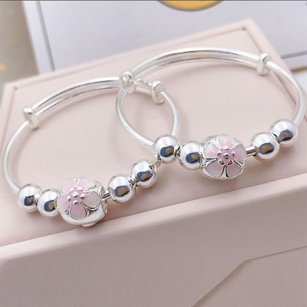 silver bracelet female fashion sweet diy peach blossom pure silver bracelet children's baby foot silver push pull bracelet, Red;blue
silver bracelet female fashion sweet diy peach blossom pure silver bracelet children's baby foot silver push pull bracelet, Red;blue
