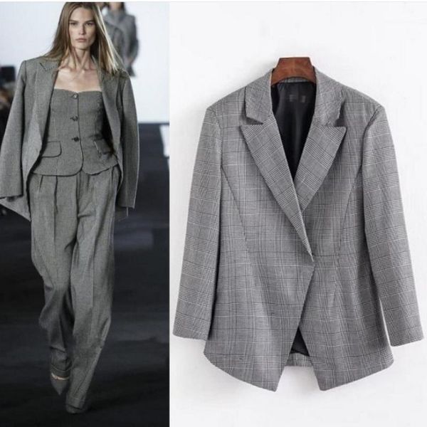 women's suits & blazers 2021 autumn women gray plaid office lady blazer jacket fashion notched collar smalll suit elegant work, White;black
women's suits & blazers 2021 autumn women gray plaid office lady blazer jacket fashion notched collar smalll suit elegant work, White;black