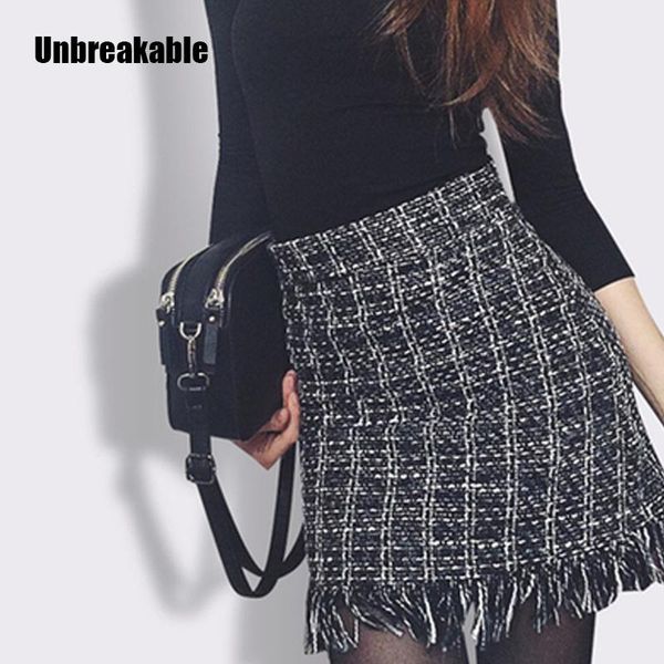 arrival 2021 women woolen mini skirt autumn winter vintage straight plaid tassel skater high waist femininas skirts, Black
arrival 2021 women woolen mini skirt autumn winter vintage straight plaid tassel skater high waist femininas skirts, Black