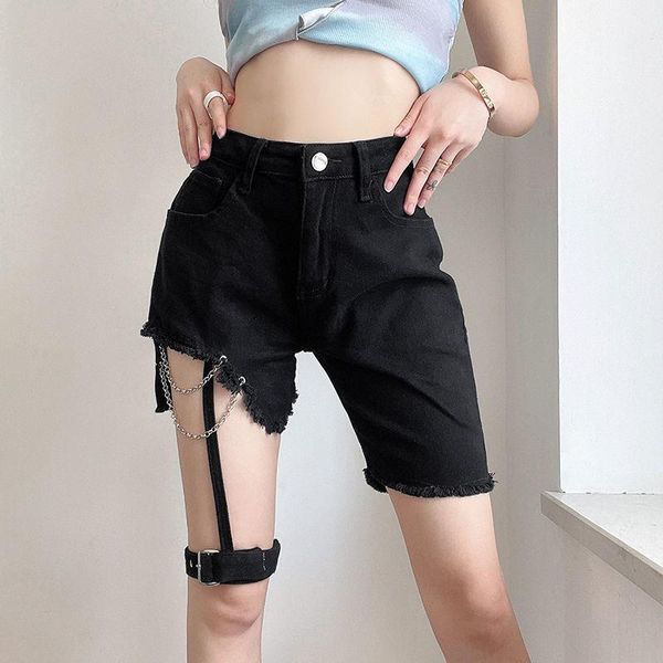 women's jeans sxgoth grunge gothic denim high waist chain pantalon summer streetwear ripped shorts harajuku ladies punk straight leg, Blue
women's jeans sxgoth grunge gothic denim high waist chain pantalon summer streetwear ripped shorts harajuku ladies punk straight leg, Blue