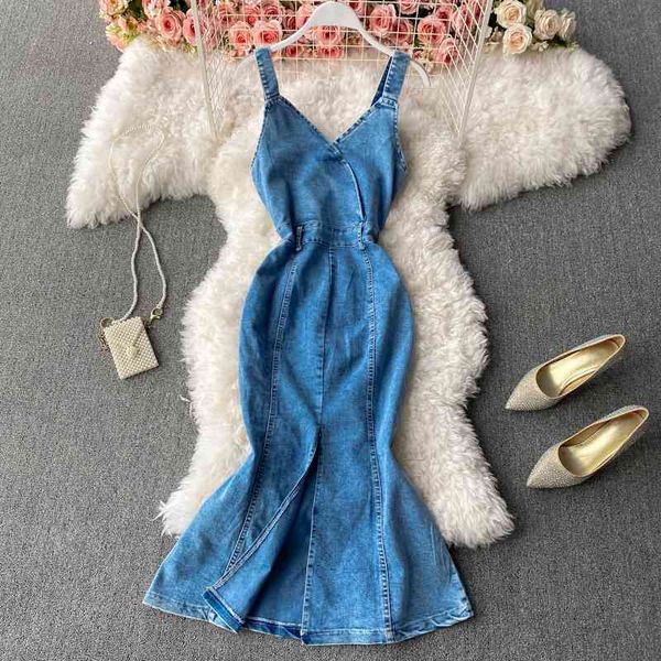 casual dresses fashion high street slim v-neck suspender dress female summer casual denim long vintage fishtail 1jjp, Black;gray
casual dresses fashion high street slim v-neck suspender dress female summer casual denim long vintage fishtail 1jjp, Black;gray