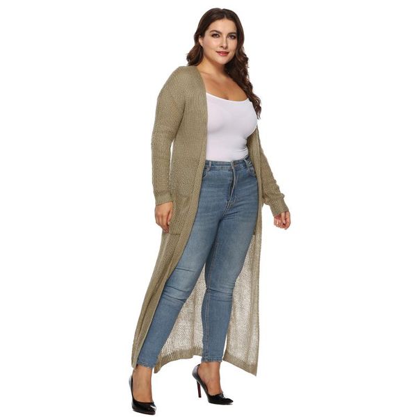 women's trench coats plus size cardigan casual thin clothes long sleeve jacket thickened section sweater spring and summer, Tan;black
women's trench coats plus size cardigan casual thin clothes long sleeve jacket thickened section sweater spring and summer, Tan;black