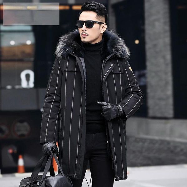 men's leather & faux long real fur liner man jacket autumn winter 2021 hooded warm raccoon male parkas clothing abrigo hombre gxy969, Black
men's leather & faux long real fur liner man jacket autumn winter 2021 hooded warm raccoon male parkas clothing abrigo hombre gxy969, Black