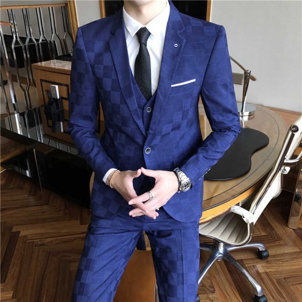 men's suits & blazers retro trellises three tender pieces youth business social leisure joint groom formal wedding dress single row a s, White;black
men's suits & blazers retro trellises three tender pieces youth business social leisure joint groom formal wedding dress single row a s, White;black