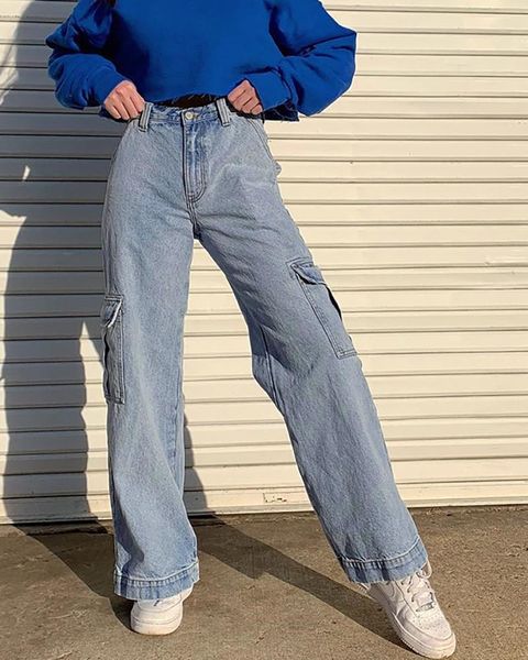 women's jeans woman streetwear high waist wide leg straight pants for women cut-out oversize boyfriend, Blue
women's jeans woman streetwear high waist wide leg straight pants for women cut-out oversize boyfriend, Blue