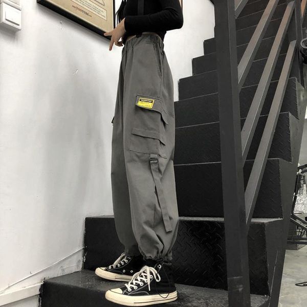women fashion loose cargo pants female casual big pocket streetwear trousers ladies elastic waist ankle-length jogger gray women's & ca, Black;white
women fashion loose cargo pants female casual big pocket streetwear trousers ladies elastic waist ankle-length jogger gray women's & ca, Black;white