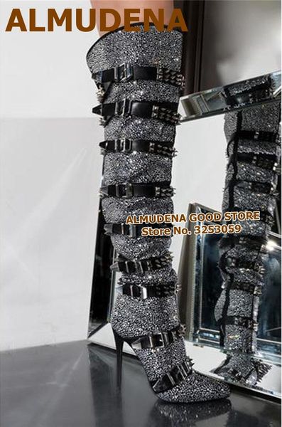 boots almudena black crystal embellished thigh high runway rivets buckle gladiator shoes rhinestone motorcycle long
boots almudena black crystal embellished thigh high runway rivets buckle gladiator shoes rhinestone motorcycle long