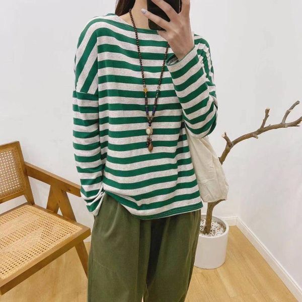 women's t-shirt fairynatural casual striped woman t-shirts 2021 spring autumn o-neck female simple loose shirt, White
women's t-shirt fairynatural casual striped woman t-shirts 2021 spring autumn o-neck female simple loose shirt, White
