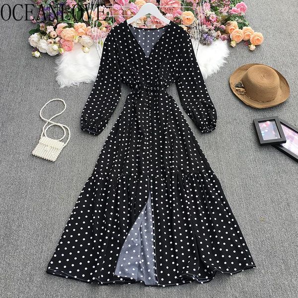 casual dresses oceanlove chiffon vstidos polka dot autumn long sleeve elegant women korean fashion high waist v neck robe femme, Black;gray
casual dresses oceanlove chiffon vstidos polka dot autumn long sleeve elegant women korean fashion high waist v neck robe femme, Black;gray