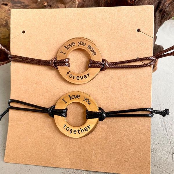 bangle latest 2 layers brown cowhide rope stainless steel geometry lettering adjustable bracelet for women trendy couple bangles gifts, Black
bangle latest 2 layers brown cowhide rope stainless steel geometry lettering adjustable bracelet for women trendy couple bangles gifts, Black