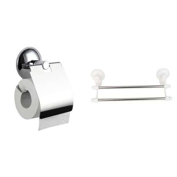 pcs stainless steel toilet paper holder suction wall mount & 1 18.5 inch double bars cup towel rail racks
pcs stainless steel toilet paper holder suction wall mount & 1 18.5 inch double bars cup towel rail racks