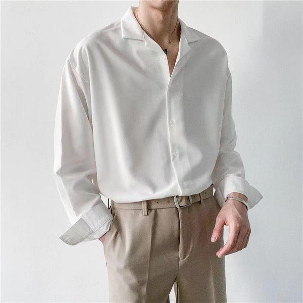 men's casual shirts 2021 korean style youth lapel collar long sleeve loose multicolor camisa masculina pure color, White;black
men's casual shirts 2021 korean style youth lapel collar long sleeve loose multicolor camisa masculina pure color, White;black
