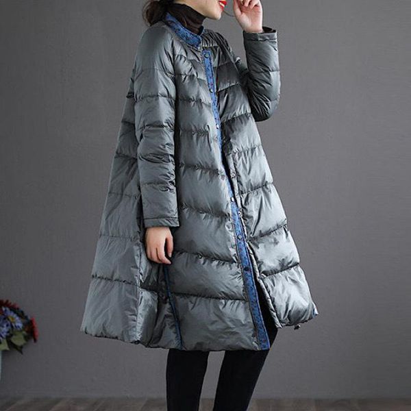 johnature retro style patchwork stand all-match 90% white duck down coat autumn winter casual fashion women down jacket 210521, Black
johnature retro style patchwork stand all-match 90% white duck down coat autumn winter casual fashion women down jacket 210521, Black