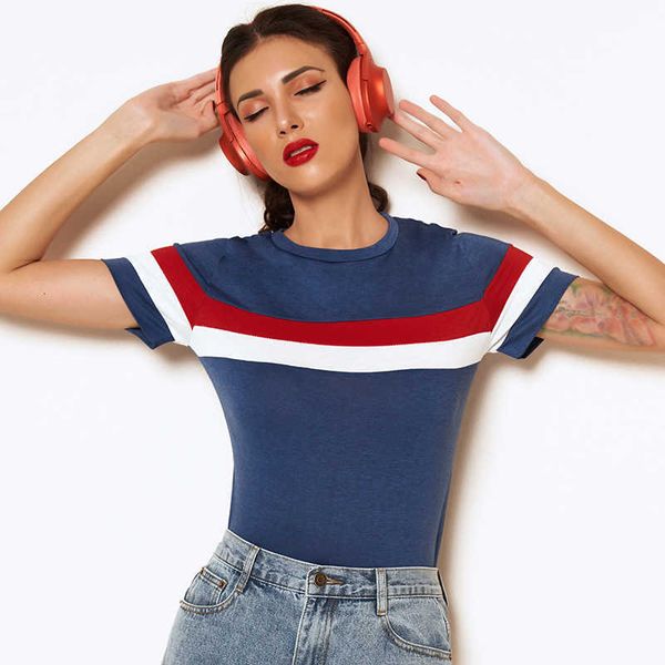 women's t-shirt 2021 summer product blue fashion color matching youth college wind stretch knit plus size sports student t-shirt t, White
women's t-shirt 2021 summer product blue fashion color matching youth college wind stretch knit plus size sports student t-shirt t, White