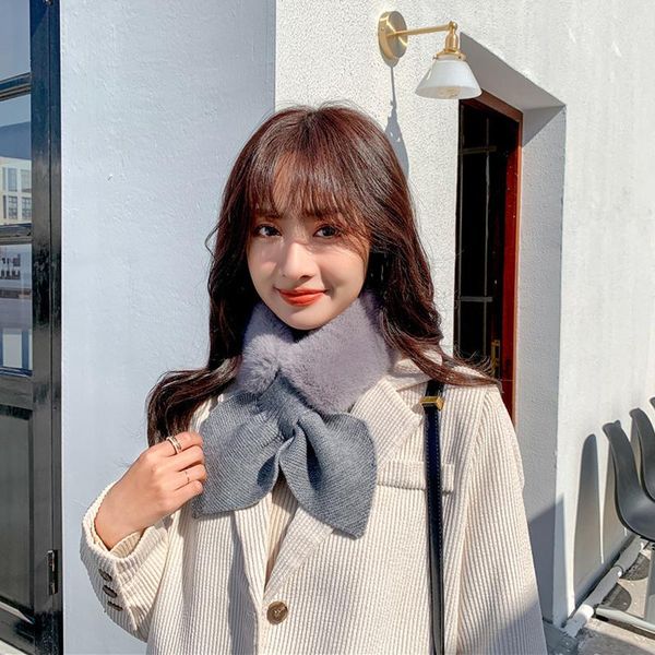 scarves korean bow plush knit scarf women faux fur solid color cross soft warm winter thicken false collar neck guard bib, Blue;gray
scarves korean bow plush knit scarf women faux fur solid color cross soft warm winter thicken false collar neck guard bib, Blue;gray