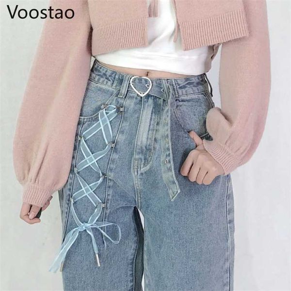 sweet high waist jeans women chic bandage straight denim pants gothic streetwear loose trousers female wide leg jeans with belt 211105, Black;white
sweet high waist jeans women chic bandage straight denim pants gothic streetwear loose trousers female wide leg jeans with belt 211105, Black;white