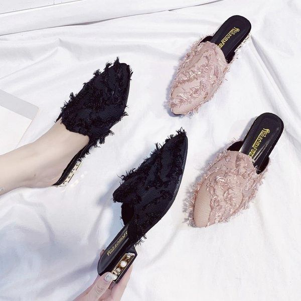 slippers half female in the summer of 2021 spring web celebrity sandals lazy fashion mill shoes with flat sole, Black
slippers half female in the summer of 2021 spring web celebrity sandals lazy fashion mill shoes with flat sole, Black