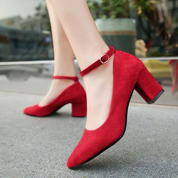 dress shoes 2021 women pumps ankle strap thick heel square high heels work pink ladies footwear, Black
dress shoes 2021 women pumps ankle strap thick heel square high heels work pink ladies footwear, Black