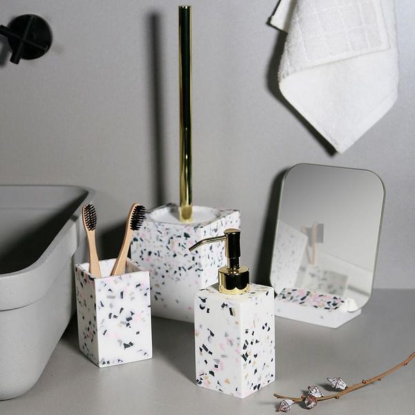 bath accessory set terrazzo wash cup bathroom sink light luxury supplies household creative mouthwash four-piece
bath accessory set terrazzo wash cup bathroom sink light luxury supplies household creative mouthwash four-piece