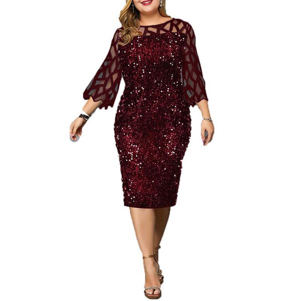 casual dresses 2021 sequins dress women spring summer round neck wine red navy blue black europe america plus size 5xl fashion gh902, Black;gray
casual dresses 2021 sequins dress women spring summer round neck wine red navy blue black europe america plus size 5xl fashion gh902, Black;gray