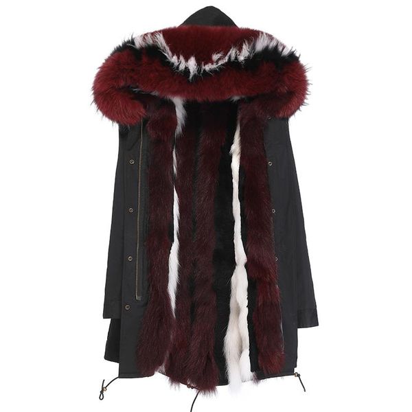 women's trench coats long real fur with detachable liner parka winter black jacket thick parkas red collar hooded outwear, Tan;black
women's trench coats long real fur with detachable liner parka winter black jacket thick parkas red collar hooded outwear, Tan;black