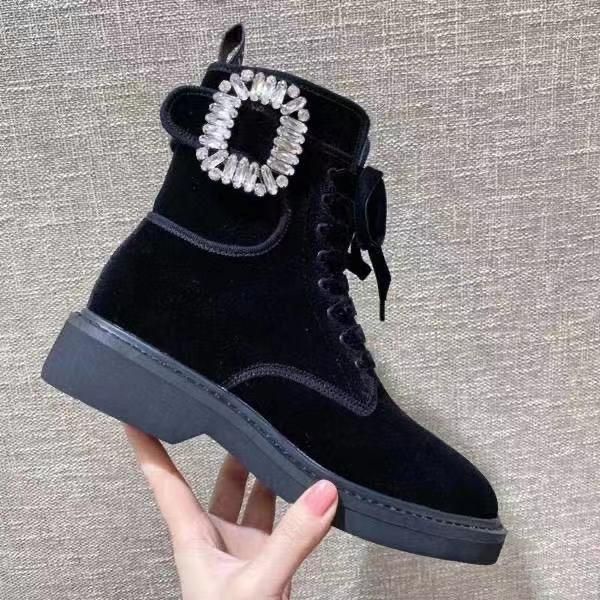 classic shoes for women 2021 real soft leather mid heel short ankle boots big square crystal desert winter designer botas, Black
classic shoes for women 2021 real soft leather mid heel short ankle boots big square crystal desert winter designer botas, Black