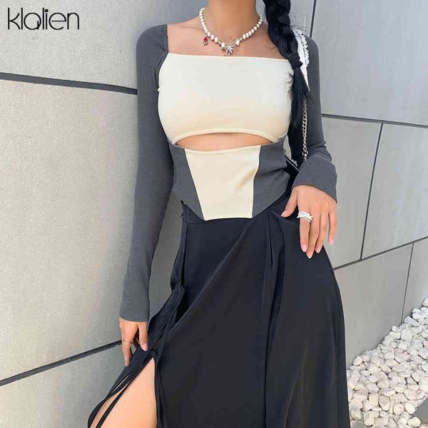 t shirt 2021 spring casual patchwork rib knit long sleeve square collar fashion simple slim stretch basic wild female tee, White
t shirt 2021 spring casual patchwork rib knit long sleeve square collar fashion simple slim stretch basic wild female tee, White