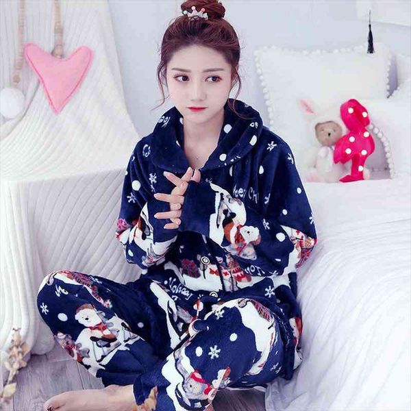 christmas pyjamas women winter autumn pajamas set long coat pant flannel loose size home warm sleepwear 2piece set, Black;red
christmas pyjamas women winter autumn pajamas set long coat pant flannel loose size home warm sleepwear 2piece set, Black;red