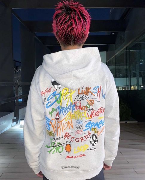 chrome/heartsletter new grey mattyboy graffiti print chrome/hearts crosin's loose limited ch hoodie long sleeve men's and w, Black
chrome/heartsletter new grey mattyboy graffiti print chrome/hearts crosin's loose limited ch hoodie long sleeve men's and w, Black