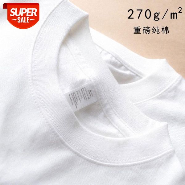270g heavyweight pure cotton color men's short-sleeved t-shirt summer blank shirt #be8x, White;black
270g heavyweight pure cotton color men's short-sleeved t-shirt summer blank shirt #be8x, White;black