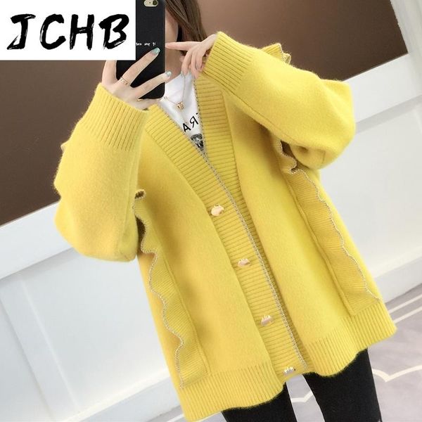 women's knits & tees jchb 2021 spring autumn sweater women clothes cardigan jacket korean vintage streetwear sweaters casaco feminino, White
women's knits & tees jchb 2021 spring autumn sweater women clothes cardigan jacket korean vintage streetwear sweaters casaco feminino, White