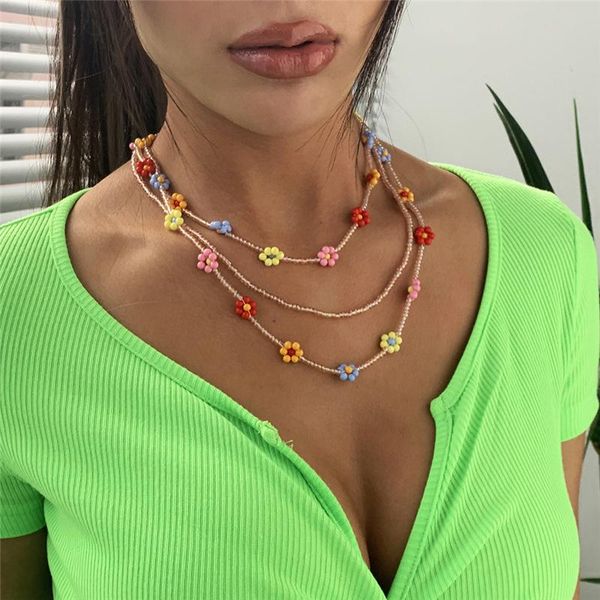 -selling bohemian color rice bead necklace holiday style multi-layer hand knitted flower accessories chokers, Golden;silver
-selling bohemian color rice bead necklace holiday style multi-layer hand knitted flower accessories chokers, Golden;silver